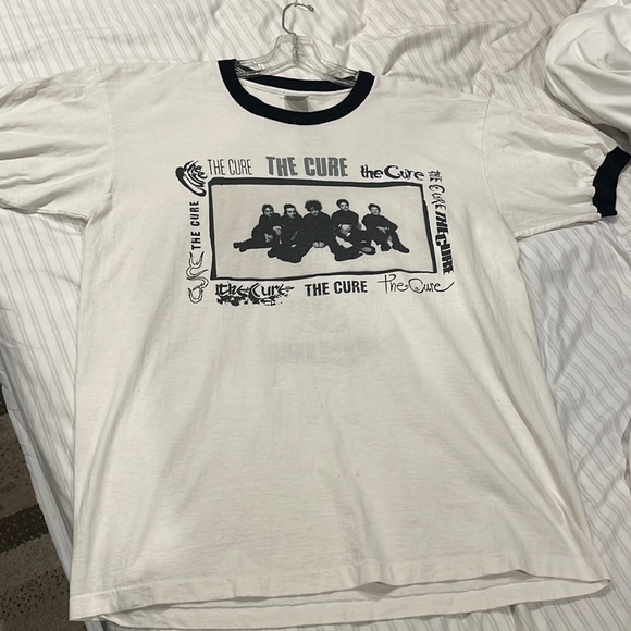 💥RARE Vintage 90’s The CURE White Ringer - Picture 13 of 16